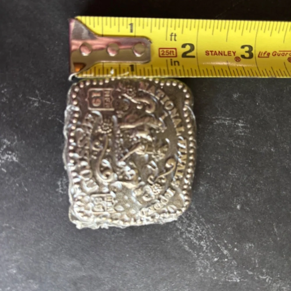 Hesston 1985 Bronze Child National Finals Rodeo Commemorative Series Belt Buckle